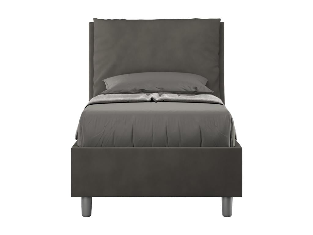 Lit microfibre gris Boislis avec sommier rembourré 80x200 SUVX74014