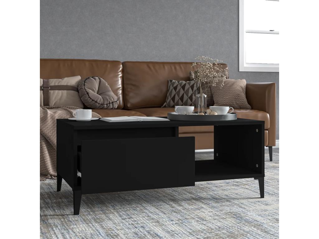 Table basse Noir 90x50x36,5 cm Mobenze d'ingénierie VLHL23575