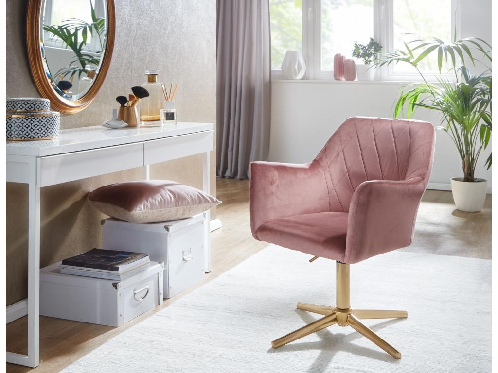 chaise de bureau design velours chaise pivotante avec dossier RVAK12837
