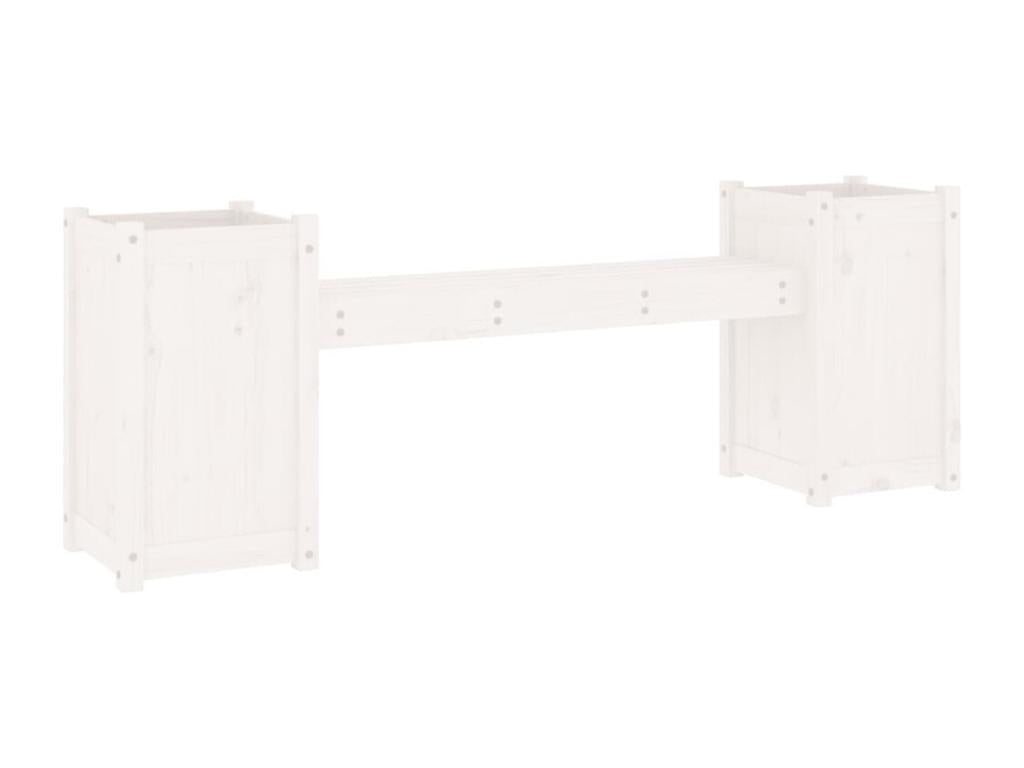 Banc avec jardinières blanc 180x36x63 Mobenze massif de pin BUZX24728