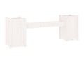 Banc avec jardinières blanc 180x36x63 Mobenze massif de pin BUZX24728