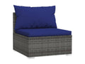 Salon de jardin 4 pcs avec coussins résine tressée gris QSLA11170