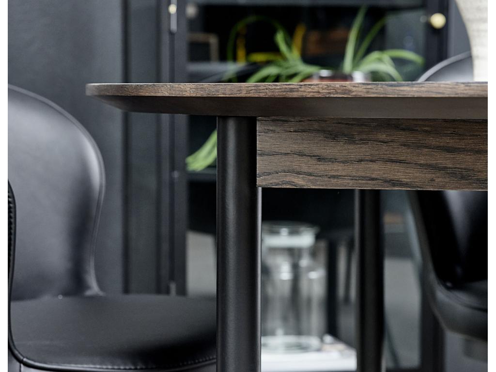 Boislis Table de salle à manger diamètre 120 cm finition chêne espresso. SEBB13882