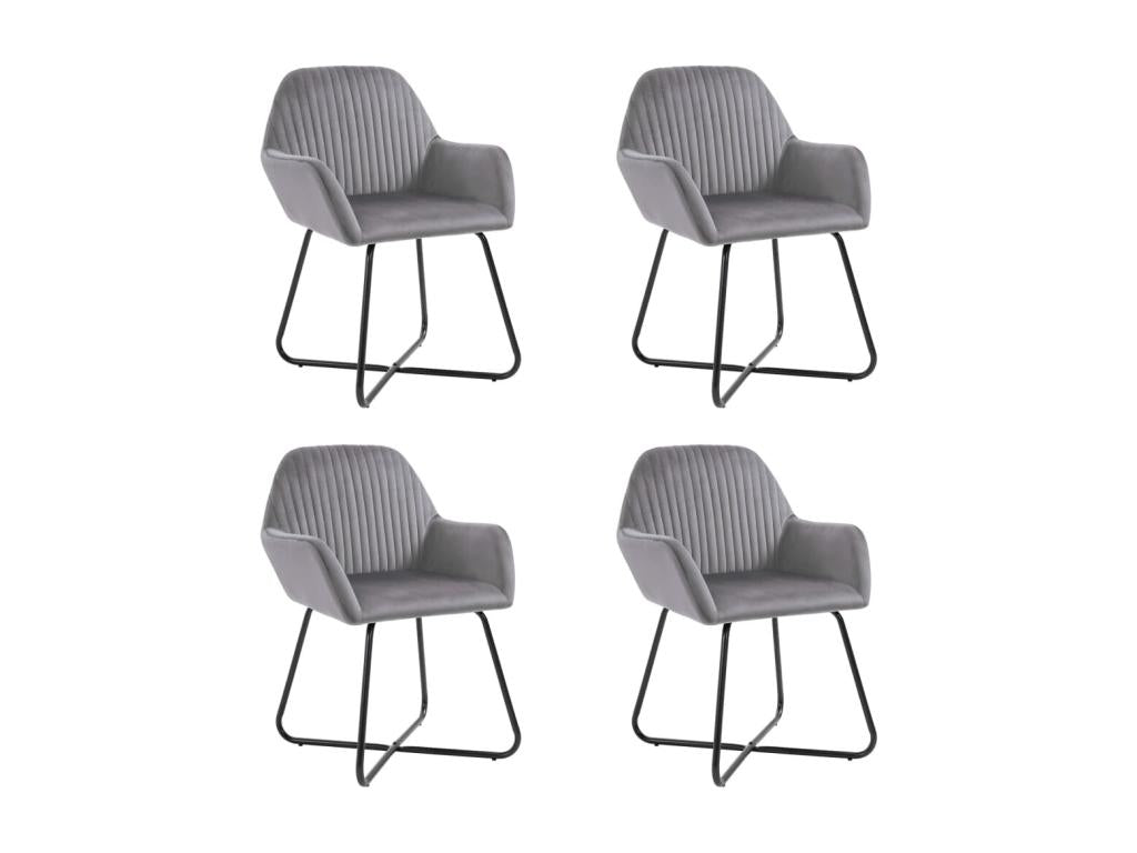 Chaises à manger lot de 4 gris velours CEJR05329