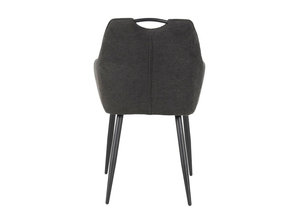 Boislis - Lot de 2 Fauteuils de Table Tissu Boislis Polyester et Liseré Gris Foncé ESEG30225