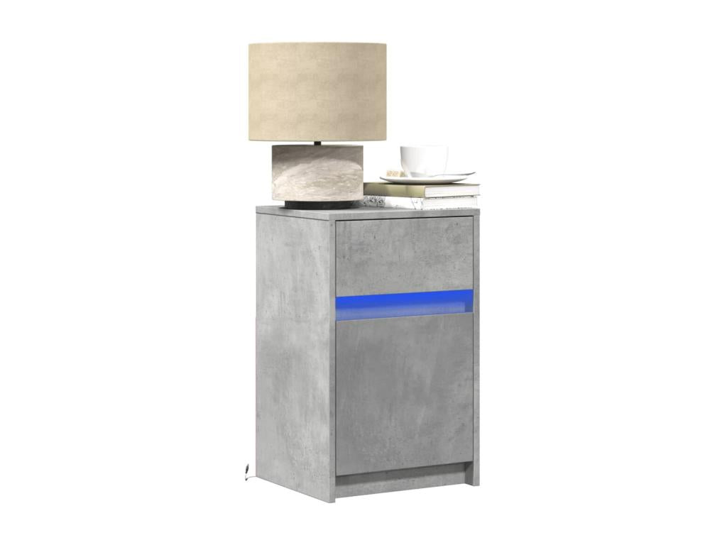 Armoires de chevet et Boislisères LED 2 pcs gris béton YXOE63580
