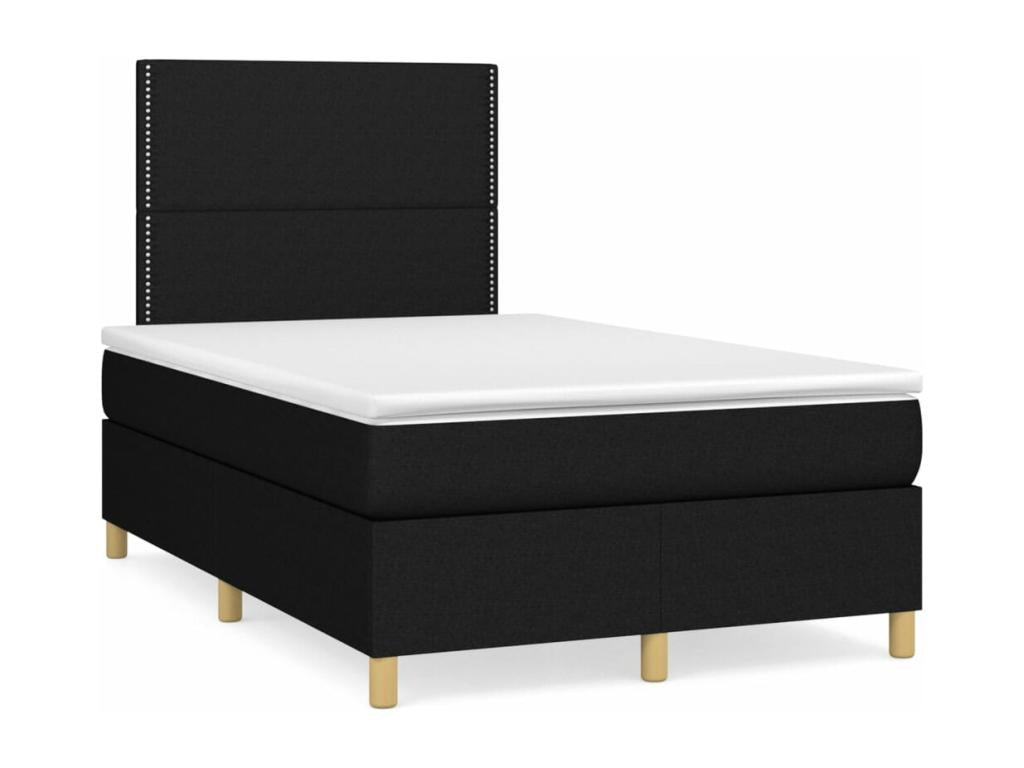 Lit à sommier tapissier avec matelas Noir 120x200 cm Tissu RPBZ61521