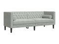 Canapé Boislis avec traversins 3 places gris clair velours VQJT97773