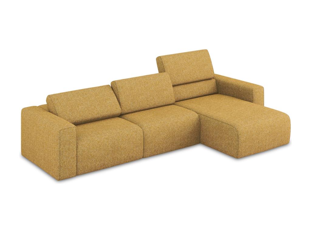 Canapé modulable d'angle M droit en Strukturstoff - moutarde - Boislis WLAY58779