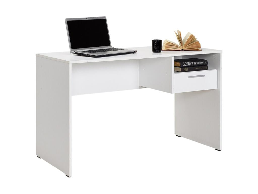 Meuble du bureau table de bureau en bois coloris blanc - longueur 120 x profondeur 60 cm PDCL09848
