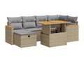 Salon de jardin avec coussins 8 pcs beige résine tressée XGPA32818