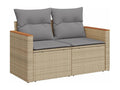 Salon de jardin et coussins 10 pièces méBoislis beige résine tressée XQEJ57309
