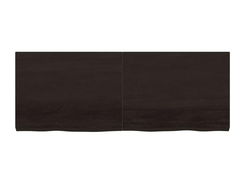 Etagère murale marron foncé bois chêne massif traité JFRE40887