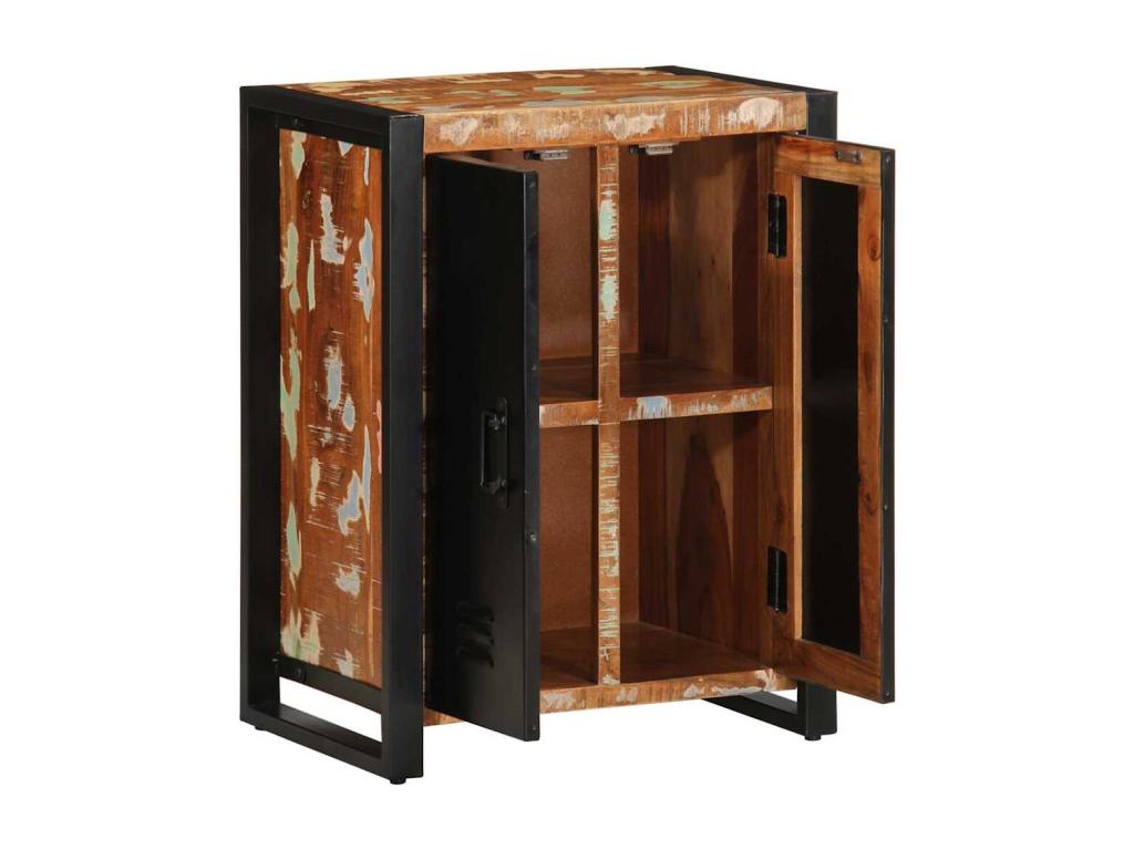 Buffet multicolore 55x35x70 cm bois massif récupération KXTU39060