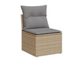 Salon de jardin avec coussins 8 pièces méBoislis beige résine tressée TGKL15078