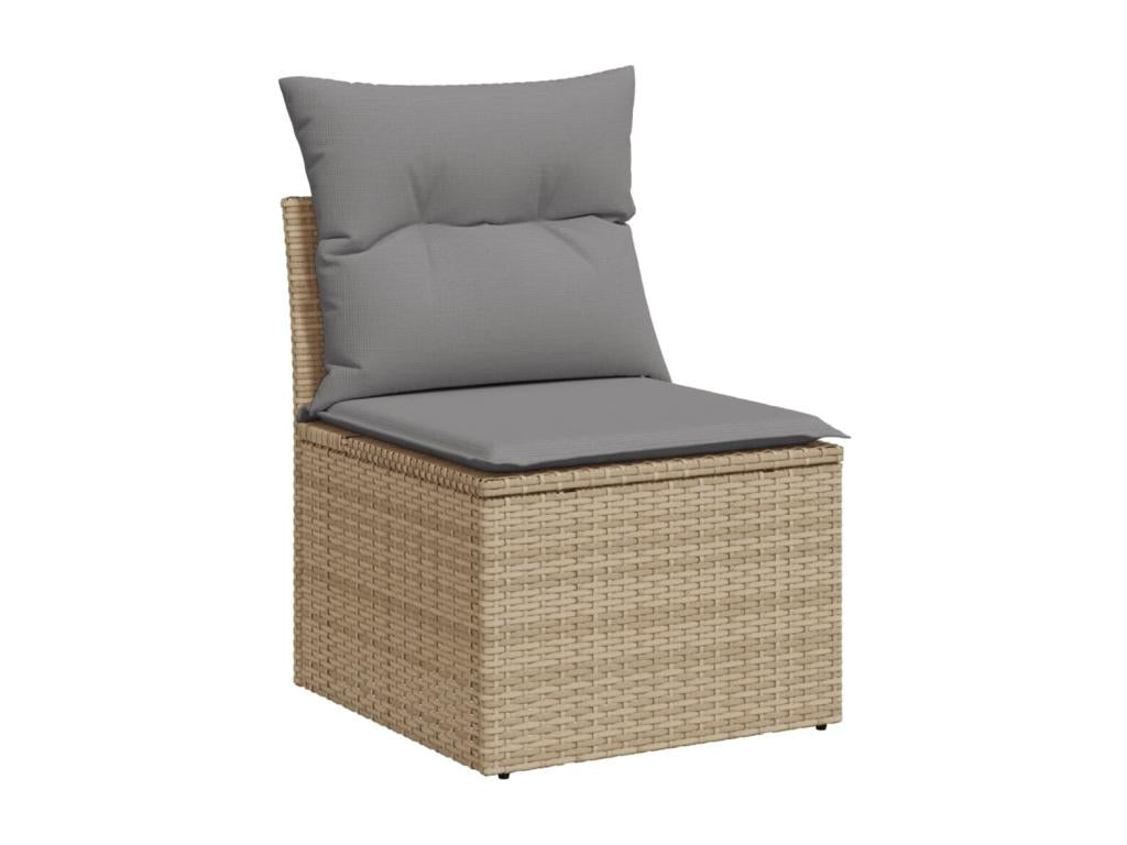 Salon de jardin avec coussins 4 pièces méBoislis beige résine tressée MJMW60642