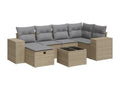 Salon de jardin avec coussins 7 pièces beige résine tressée OASS93960