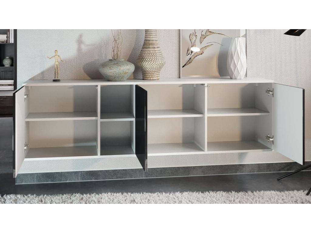 Corps En Blanc Mat/façades Métal Rêche LxHxP 182x53x35 cm OJZV97793