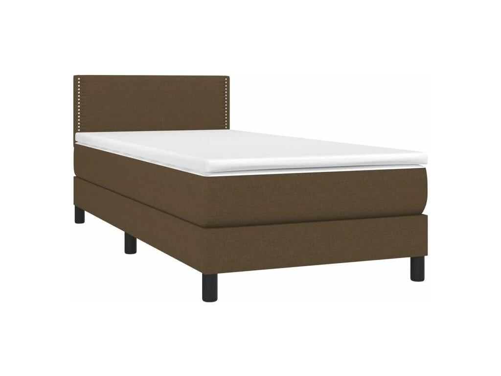 Sommier à Boislis de lit avec matelas Marron foncé 80x200 APJC79262