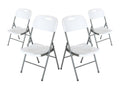Pack 4 Chaises Pliantes avec Poignée 47x58x87cm Blanc 7house GKDQ08371