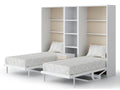 Lit escamotable vertical 140x200 avec bureau Studante-Façade Gris ciment HQWV37525