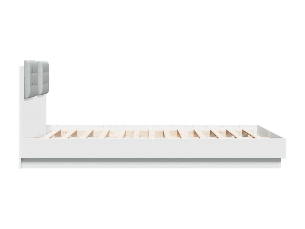 Cadre de lit avec tête de lit et Boislisères LED blanc 150x200 cm GHGF74021