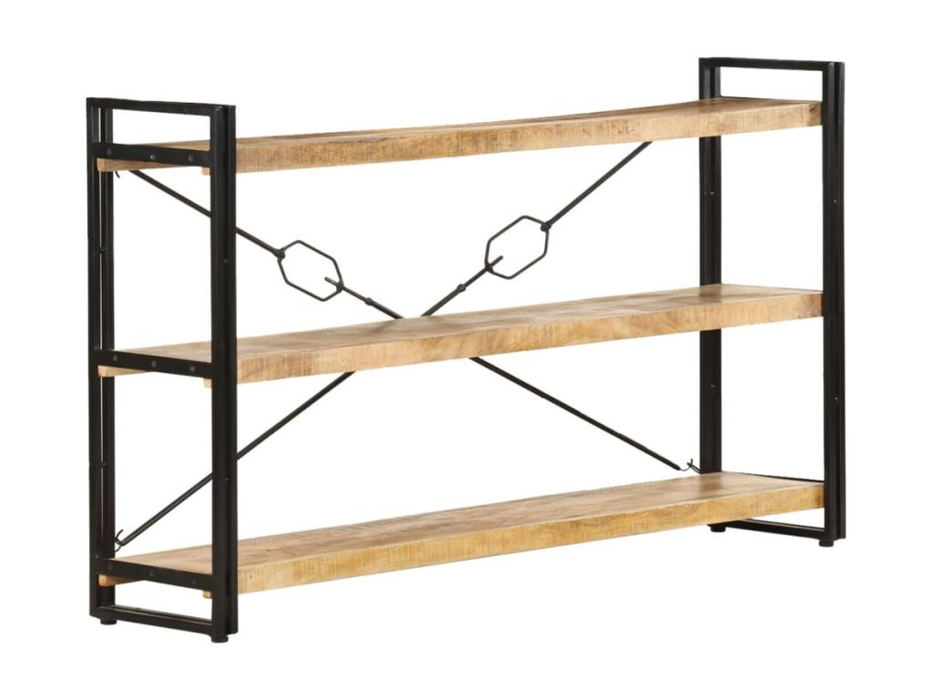 Bibliothèque à 3 niveaux 140x30x80 cm Bois de manguier massif OUVH54205