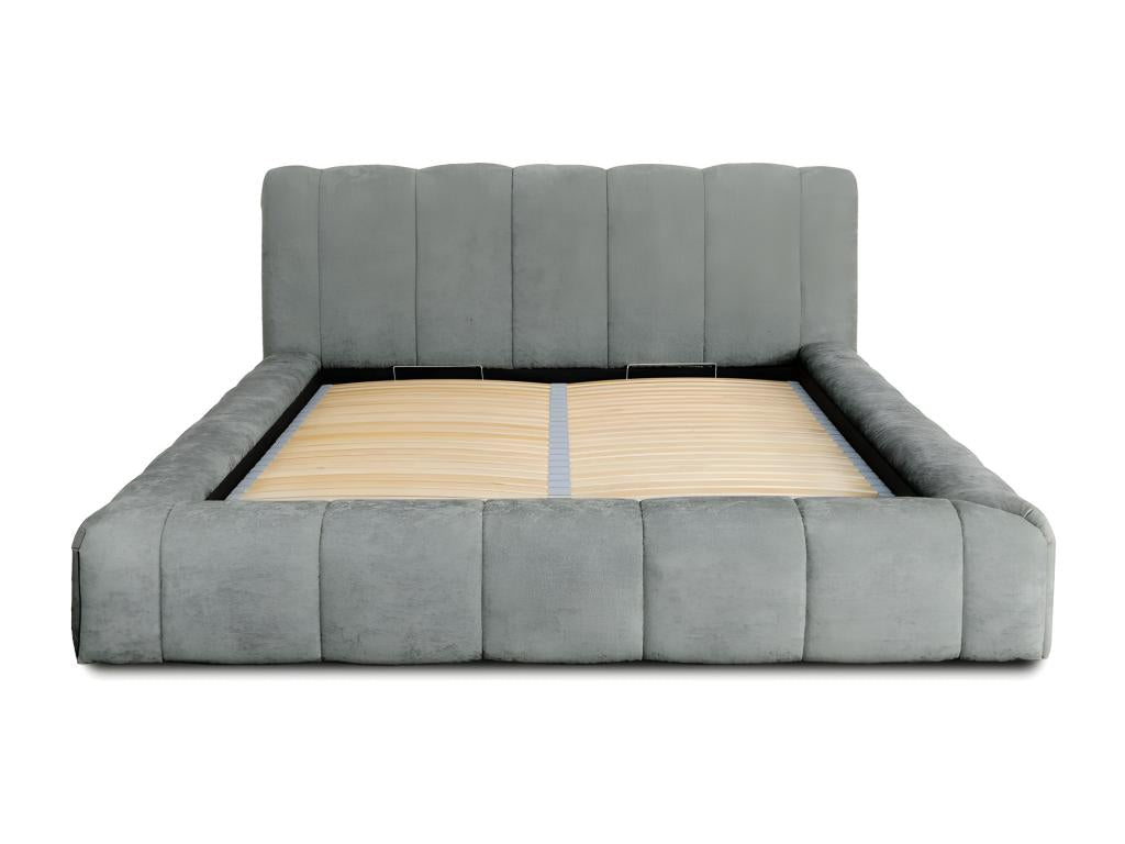 Lit coffre 160x200 coloris gris - Collection Boislis SGVT47025