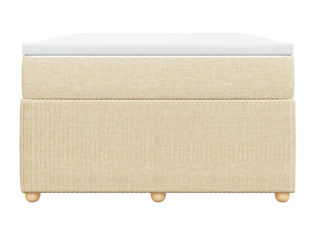 Sommier à Boislis de lit avec matelas Crème 120x200 cm Tissu LMPS26807
