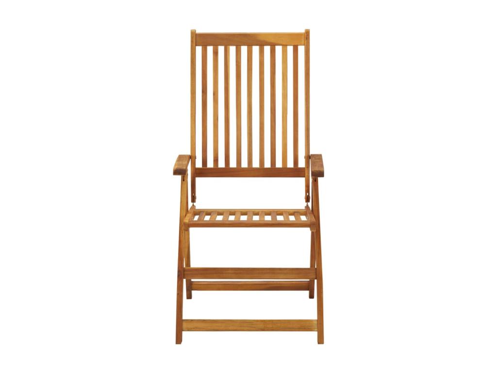 Chaises inclinables de jardin lot de 4 et coussins Bois Boislis TEKT61253