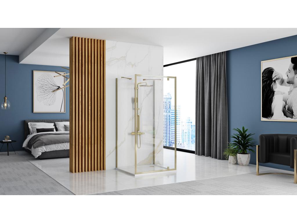 Cabine De Douche Murale Boislis Rapid Swing 90x80 Or WVHF69300