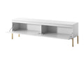 Meuble TV - 150 cm - blanc avec pieds dorés - Boislis NXET53724