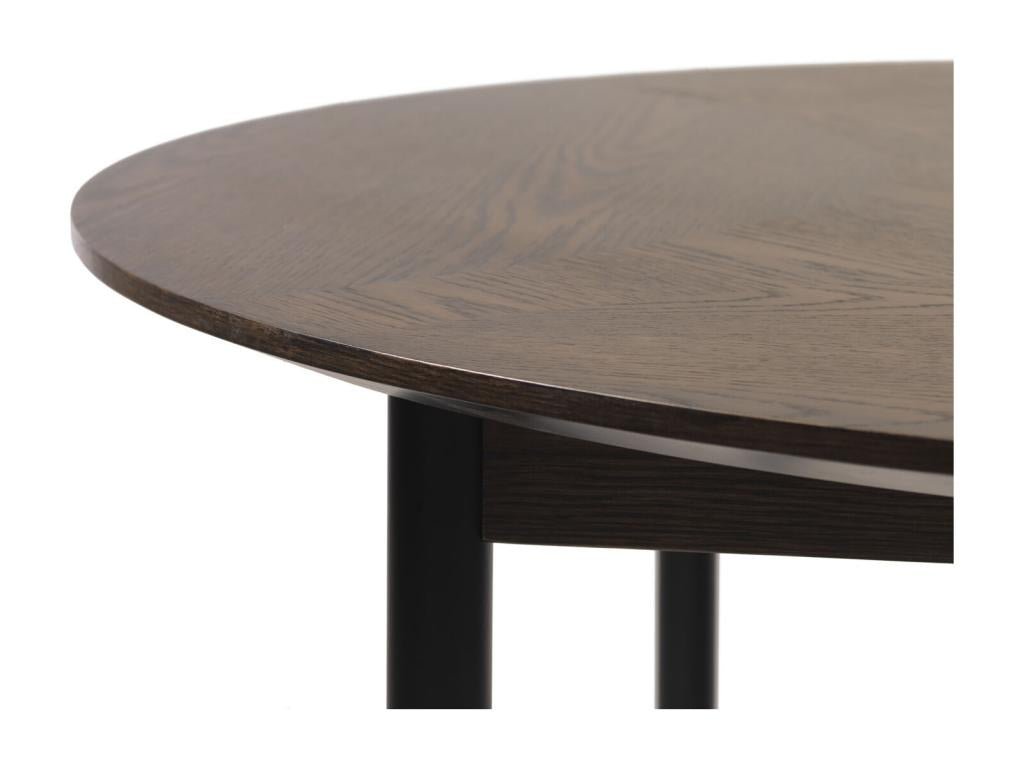 Boislis Table de salle à manger diamètre 120 cm finition chêne espresso. SEBB13882