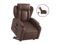 Fauteuil inclinable électrique marron similicuir JDOZ06299