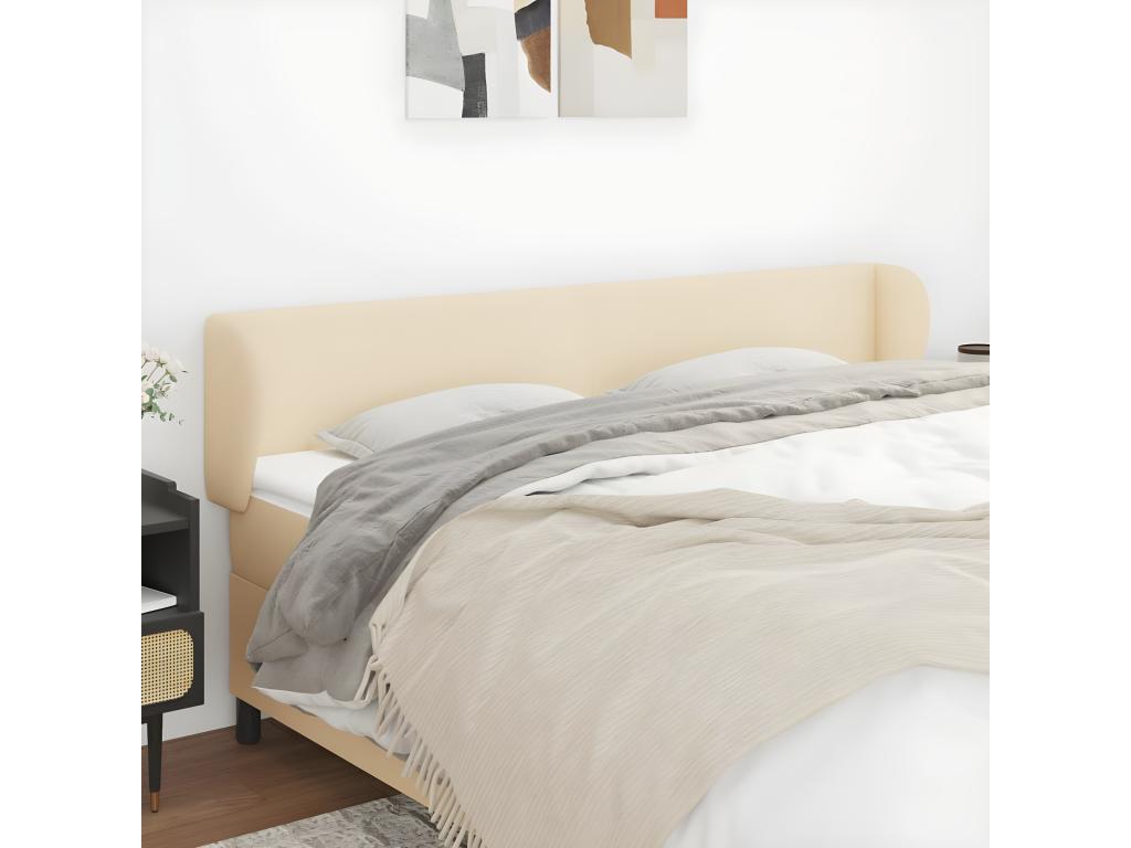 Tête de lit avec oreilles Crème 183x23x78/88 cm Tissu PTUJ36632