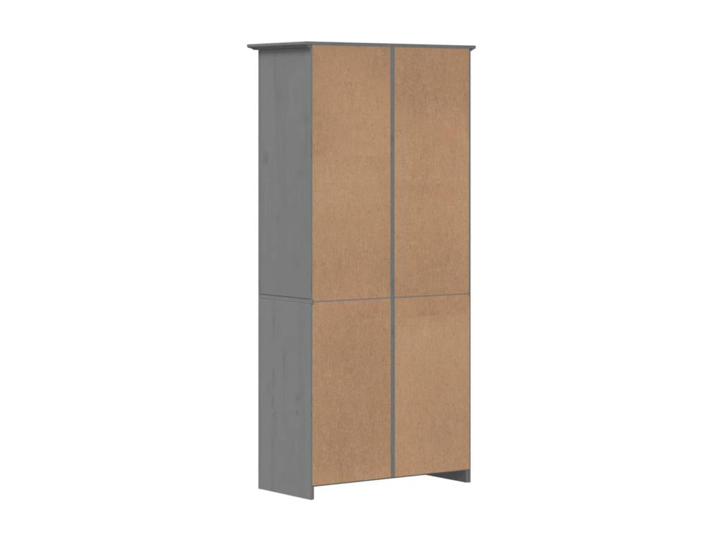 Bibliothèque Boislis gris 80x40x172 bois de pin massif IFLM89520