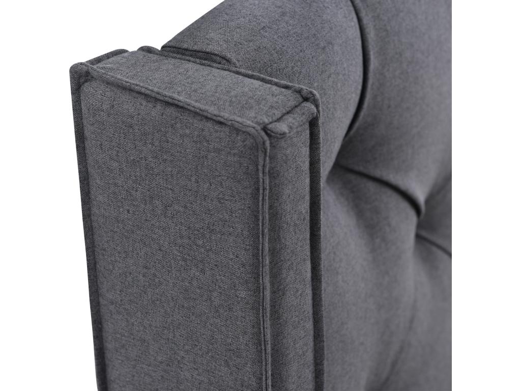 Lit coffre 140x200 cm rembourré en coton sommier inclus gris foncé JIDS19076