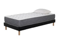 Ensemble Matelas Mousse Mobenze - 90x190 et 1 Oreiller mémoire 50x70 - Sommier tapissier noir MLAI78340