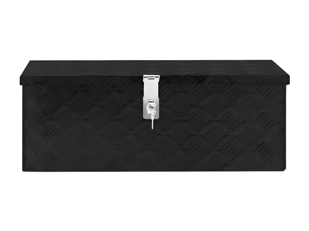 Boislis Premium - Boîte de rangement Noir 70x31x27 cm Aluminium UIKG60223