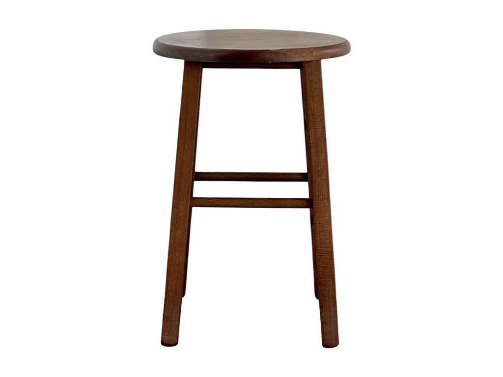Tabouret de bar bas en bois assise ronde h 47 cm pied sabre LIZL30189