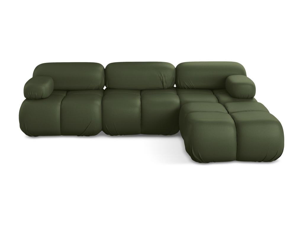 Canapé d'angle modulaire réversible en Cuir artificiel - vert - Boislis NAOY10143