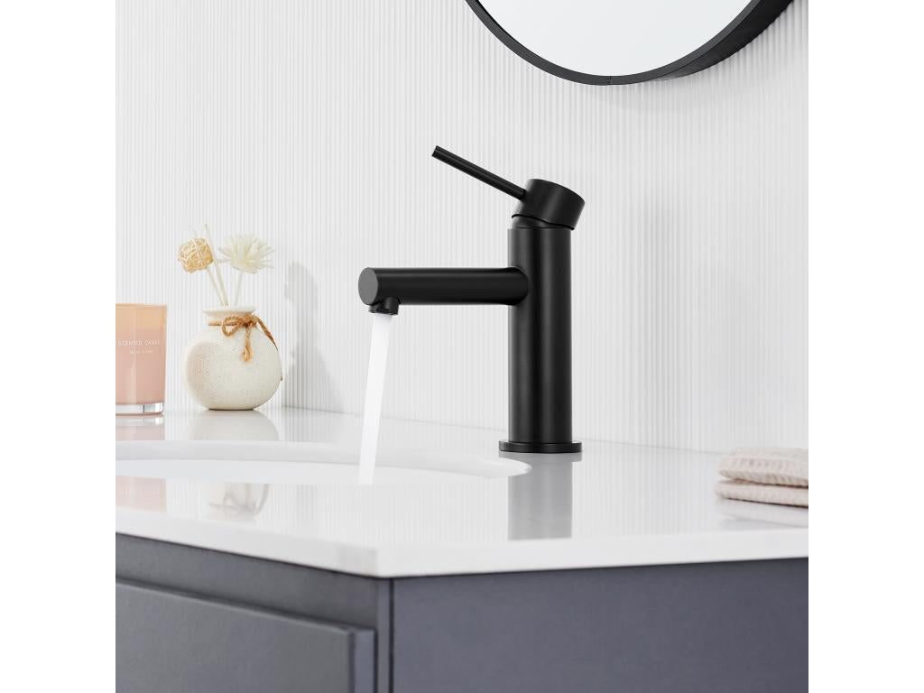 Boislis max 2PCS Robinet pour Lavabo Noir Robinet pour Lavabo de Salle de Bain Mitigeur pour Lavabo de Salle de Bain Eau Froide et Chaude EU Modèle PPKF92905