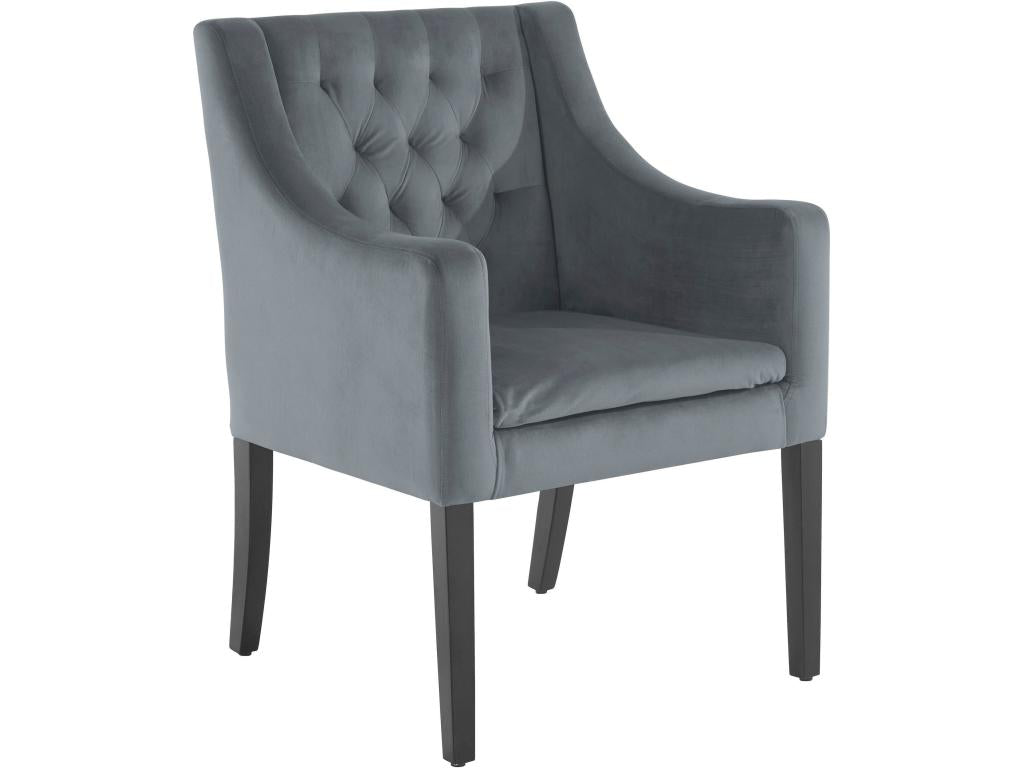 Kylie - Chaise de salle à manger rembourrée en velours gris UXFG81273