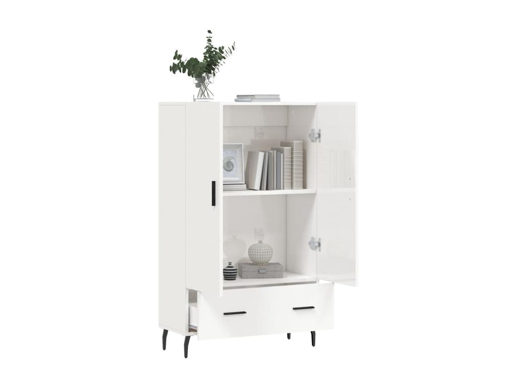 Buffet haut blanc brillant 69,5x31x115 cm bois d'ingénierie XRNJ19901