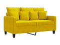 Canapé à 2 places Jaune 120 cm Velours UXJJ84009