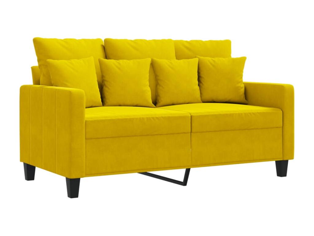 Canapé à 2 places Jaune 120 cm Velours UXJJ84009