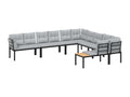 Salon de jardin avec coussins 6 pièces noir acier enduit de poudre WKGP94722