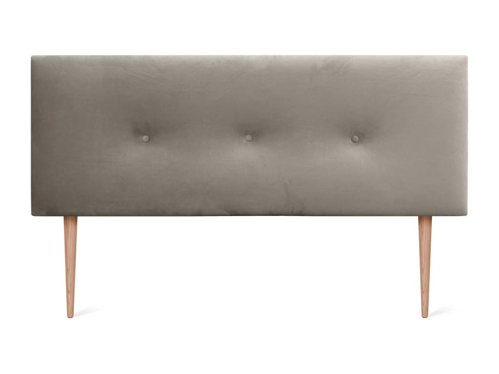 Boislis Tête de Lit Velours Lisse avec Boutons 160x115 avec Pieds de Lit 150/160 - Marron HIRZ60022