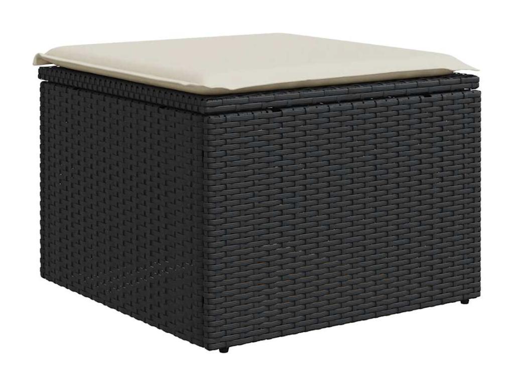 Salon de jardin 7 pcs avec coussins noir résine tressée AKKN22654