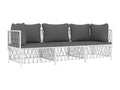 Salon de jardin avec coussins 3 pcs blanc acier SSTS74224